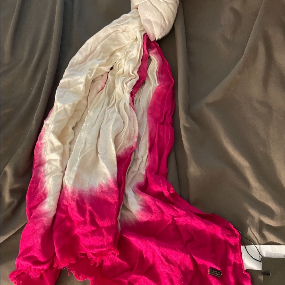 Pink and White Scarf